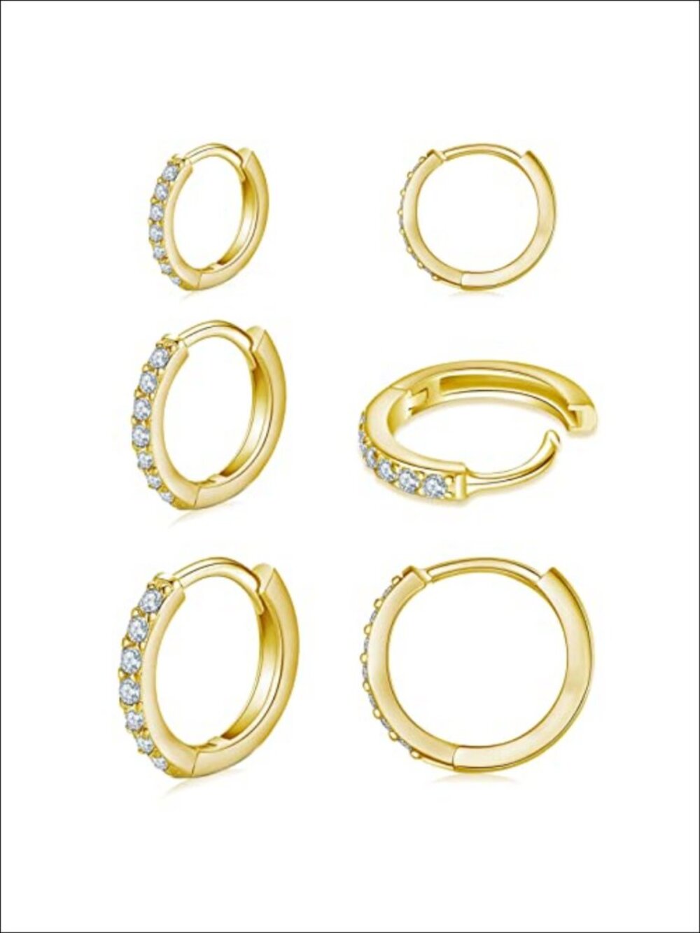 3 Pairs 925 Sterling Silver Small Hoop Earrings for Women Men